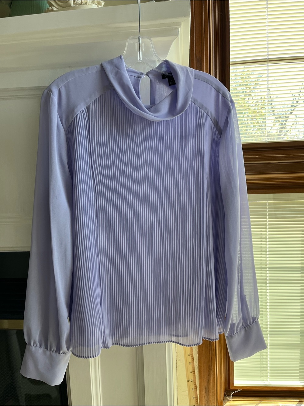 Ann Taylor Light Lavender Pleated Cowl-Neck Blouse NWOT